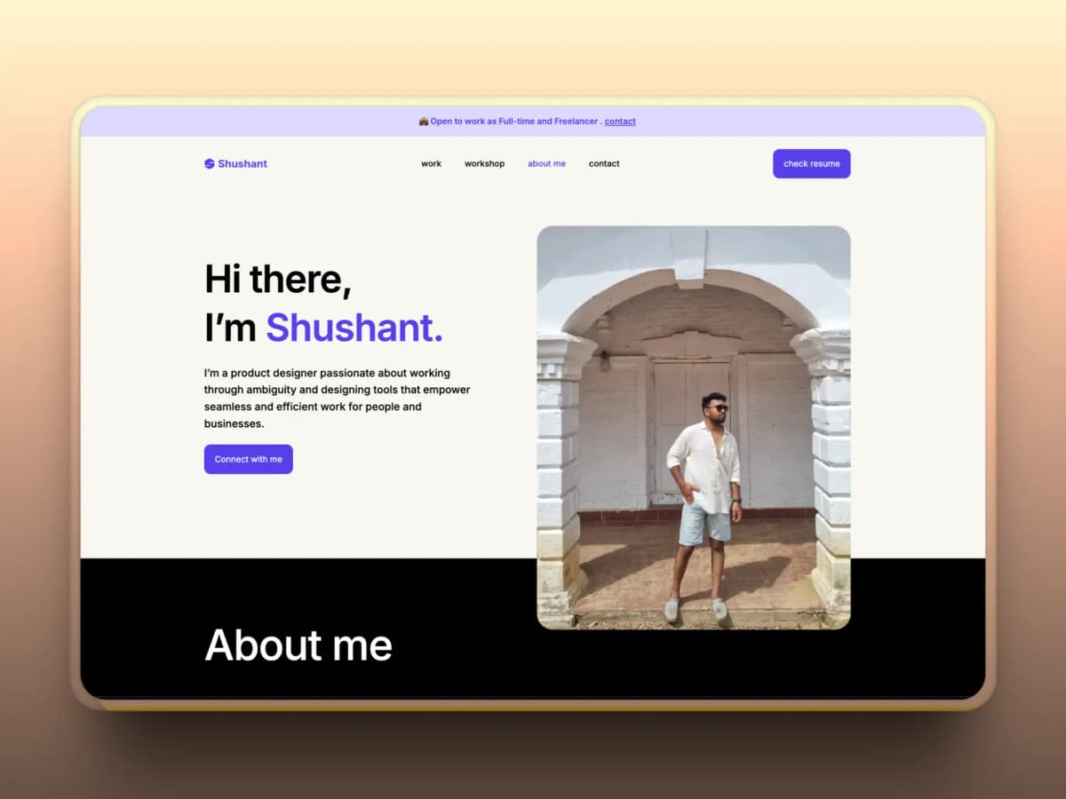 Screenshot of Product Designer Portfolio project
