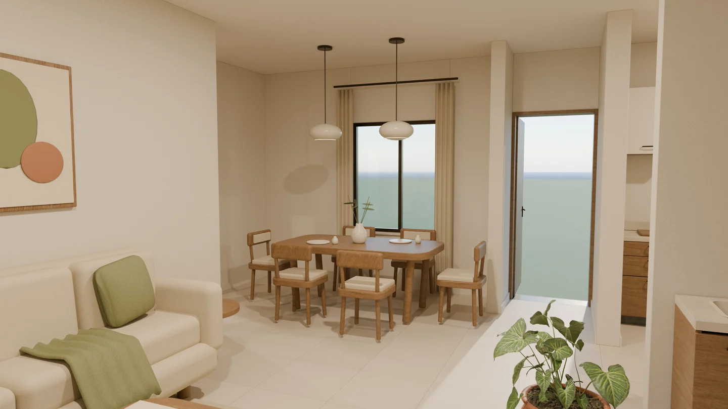 AI-created Garden Home living and dining space